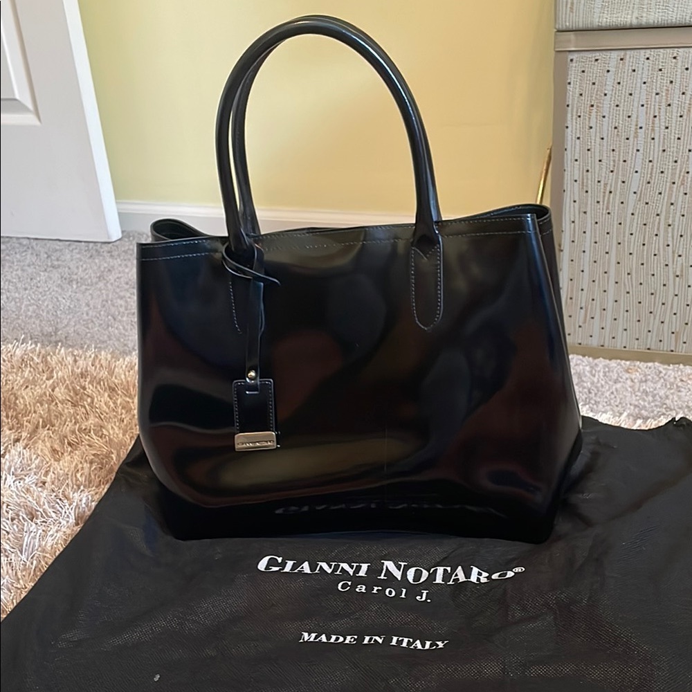 Gianni Notaro Black Leather Tote
